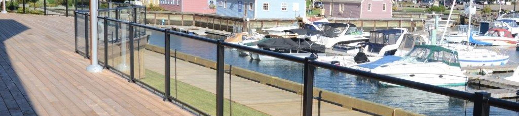 Unobstructed view of the waterfront from a yacht club