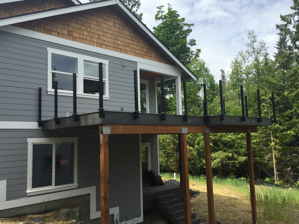 Century Aluminum Scenic Railings in black with fascia mounting