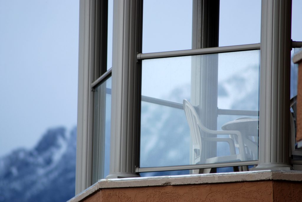 5mm glass railing with grey posts
