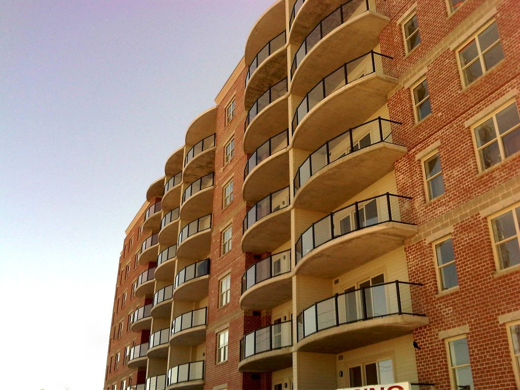 Apartment building with Century Aluminum Glass Railings