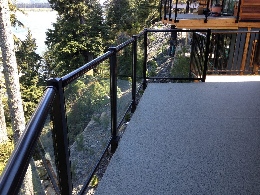 fascia mount glass railing