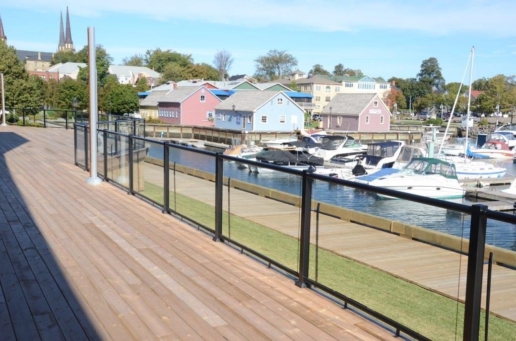Unobstructed view of the waterfront from a yacht club