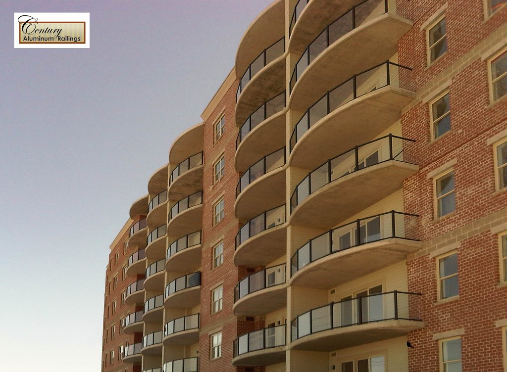 Condominium high rise in Halifax with glass railings by Century Aluminum
