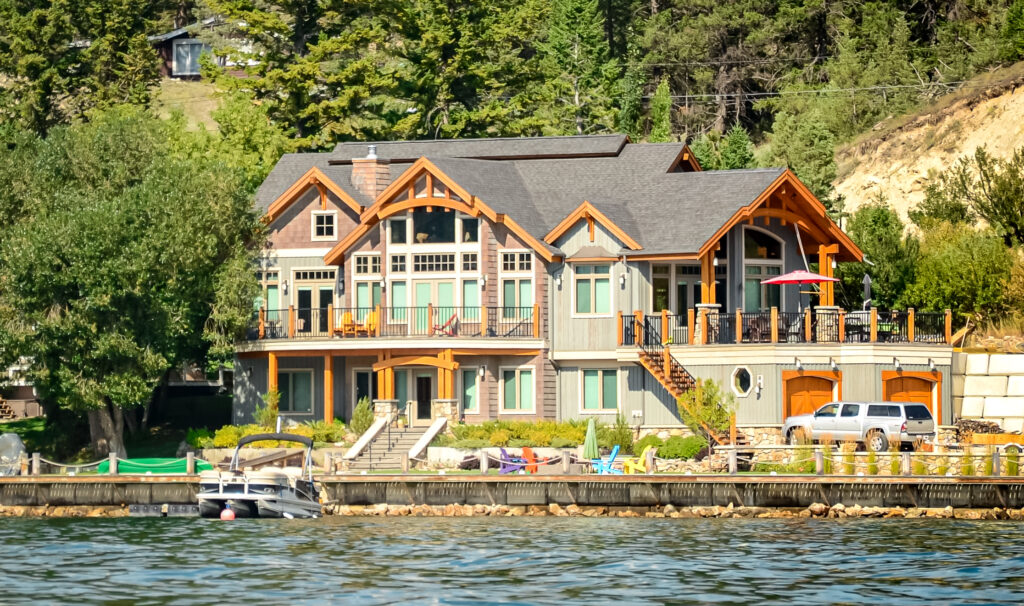 Picket Railing on Lake House
