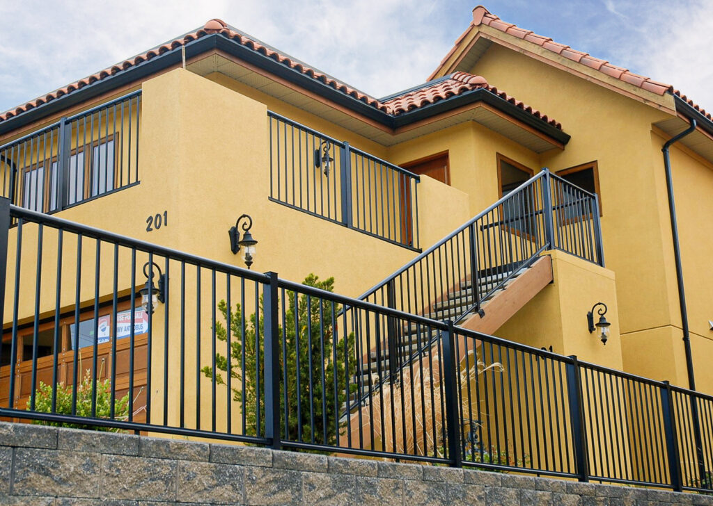 Picket Railing installed in a Summerland Condo building